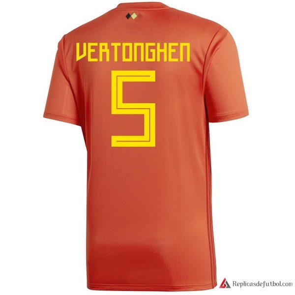 Camiseta Seleccion Belgica Primera equipación Vertonghen 2018 Rojo